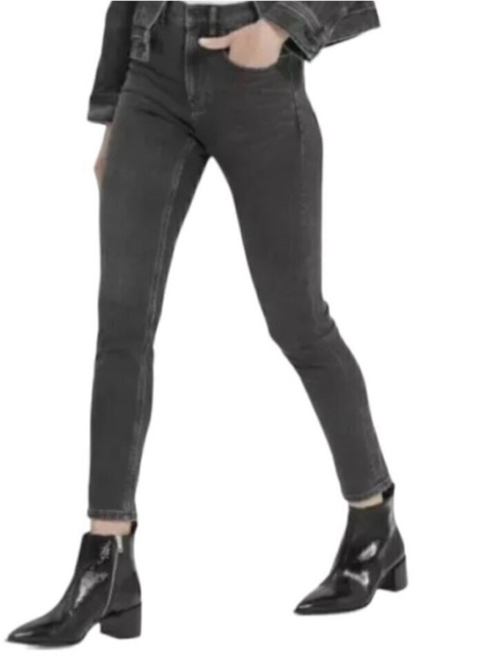 Everlane Black/Gray Cropped Skinny Jeans. Size: 28